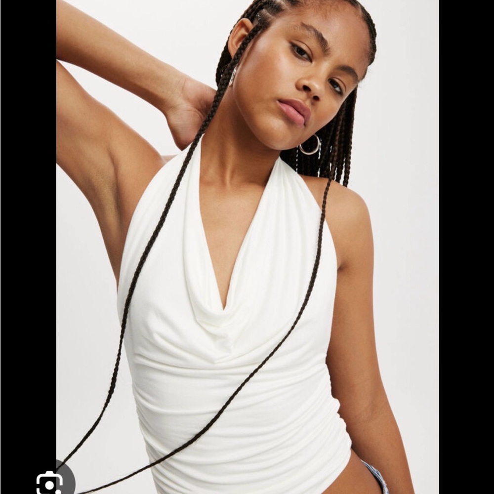 Cotton On Cream Drape Neck Tank Top